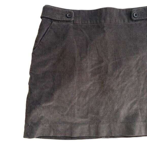 Banana Republic Brown/Grey Corduroy Soft Cotton Grunge Mini Y2k Skirt Sz 4 - Picture 6 of 11